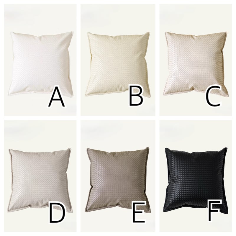 リッチ フェイクレザー 編み込み クッションカバー 全6色 45×45