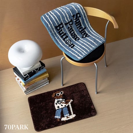 #キックボード 犬  メッセージ 玄関 マット 全2色 40×60 ダックスフンド ラグ 洗える