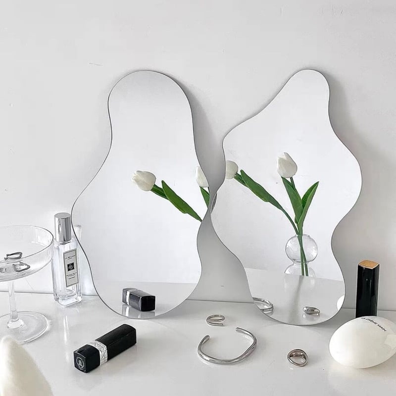 2点セット うねうね ウエーブ アクリル ミラー トレイ | 70PARK