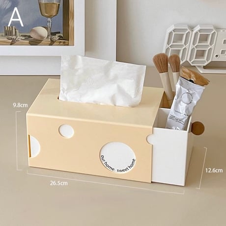 #チーズ モチーフ 多機能 ティッシュケース 全2種 リモコン 収納 小物入れ