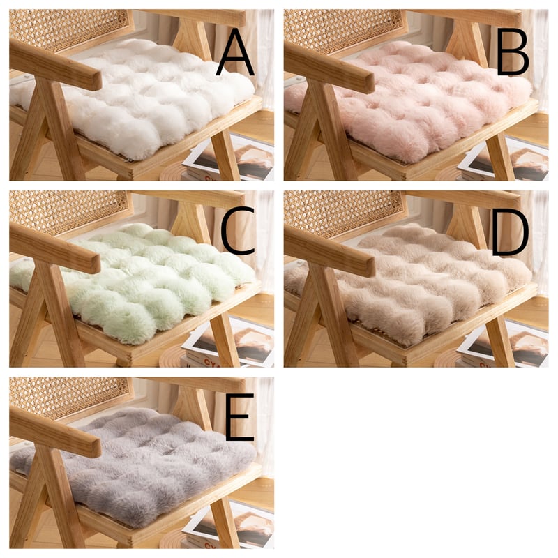 ポコポコ フェイクファー チェア クッション 全5色 座布団 | 70PARK
