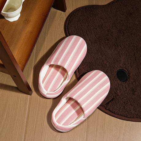 #レトロ ストライプ ソフト ルームシューズ 全5色 室内 スリッパ ユニセックス