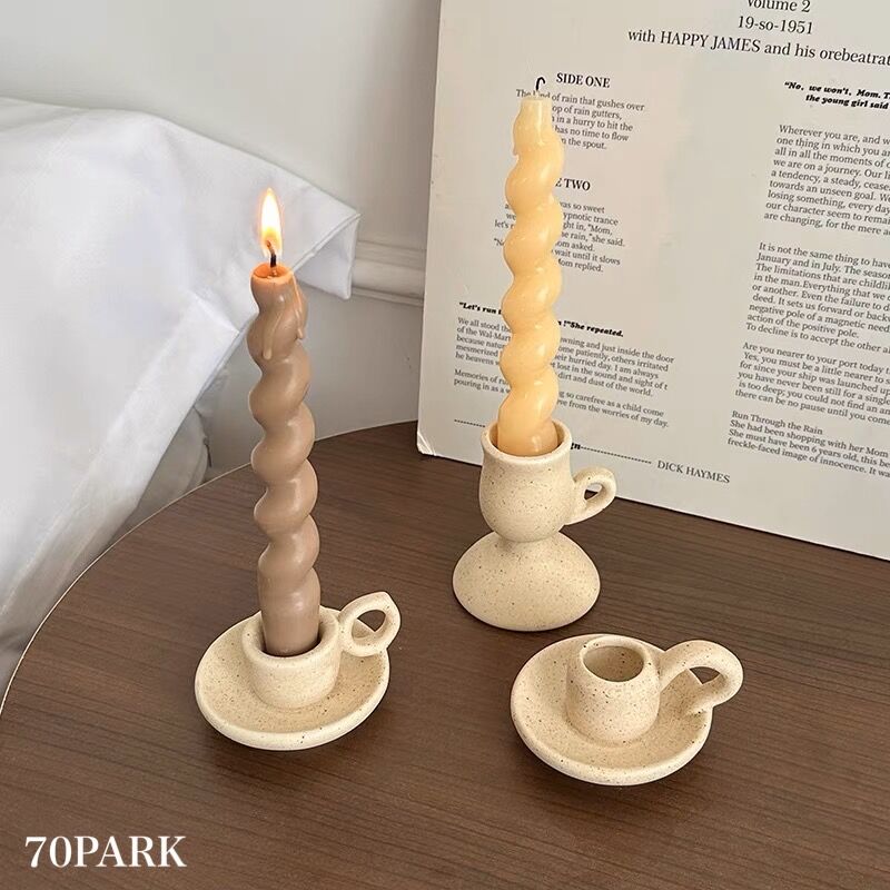 セラミック ナチュラル キャンドルホルダー 全3種 | 70PARK