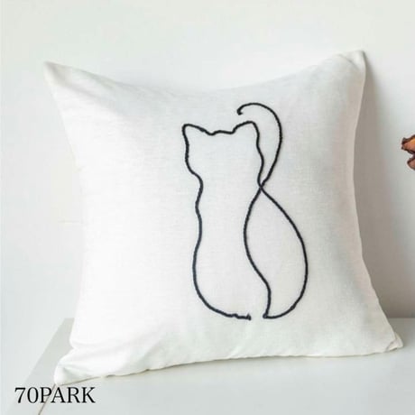 【即納】#モチーフ 線画 刺繍 シンプル クッションカバー 全6タイプ