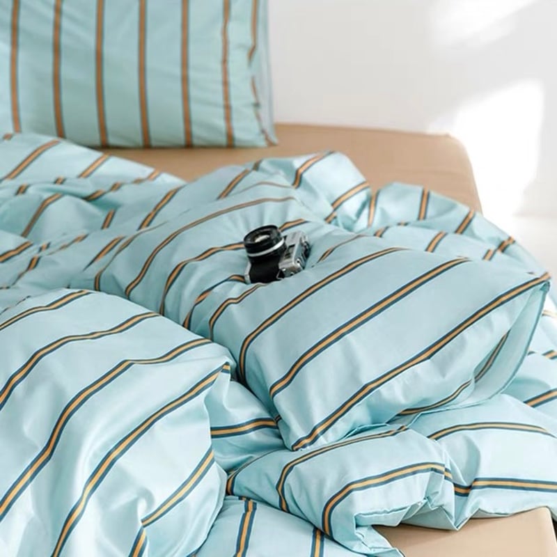 ブルー ピン ストライプ 布団カバーセット 全2種 ベッドカバー | 70PARK