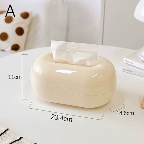 #ラウンド シルエット クリームカラー ティッシュケース 全2種 ティッシュボックス