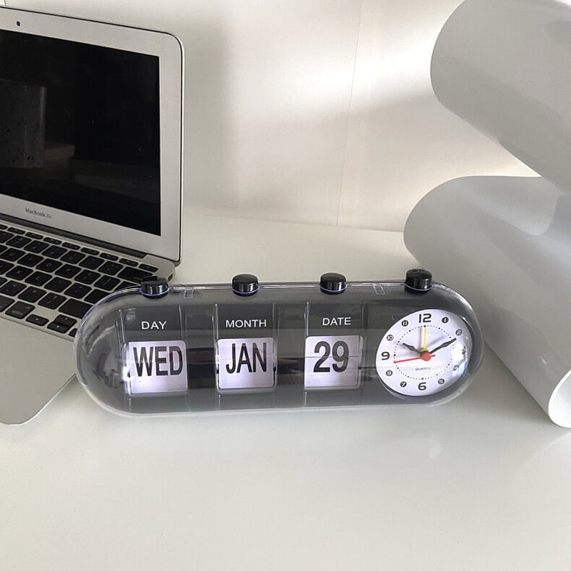 レトロ フリップ クロック 全2色 置き時計 カレンダー | 70PARK