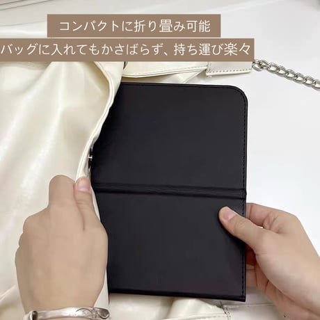#多機能 折り畳み ミラー スマホスタンド 全2色 鏡