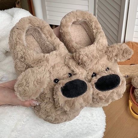 【即納】#もこもこ ドッグ ルームシューズ 犬 室内 スリッパ