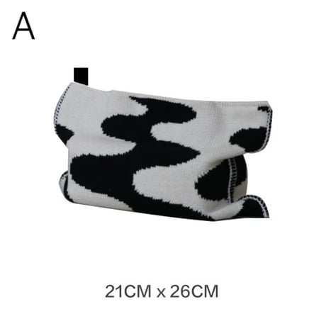 #モノトーン デザイン ニット ティッシュケース 全2種 ティッシュカバー 吊り下げ