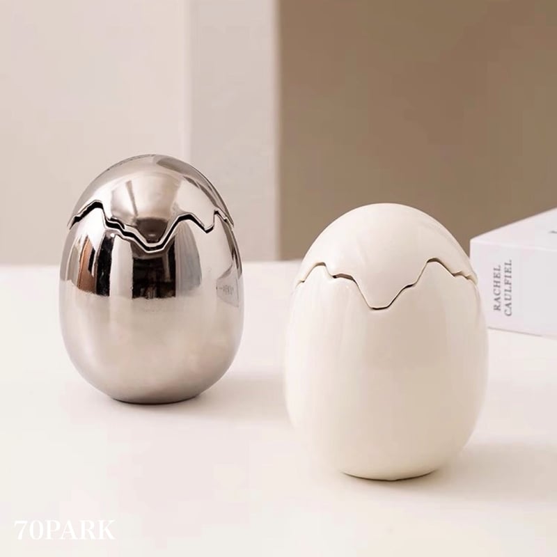 エッグ モチーフ セラミック 小物入れ 全4色 たまご 収納 | 70PARK
