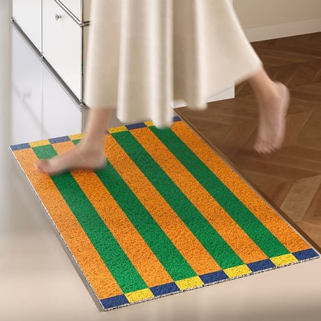 #マルチカラー ストライプ 玄関 マット 全4色 50×80 泥落とし
