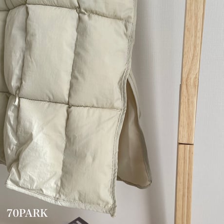 【即納】#サイドスリット 中綿 パフ ポンチョ 全2色 ジャケット