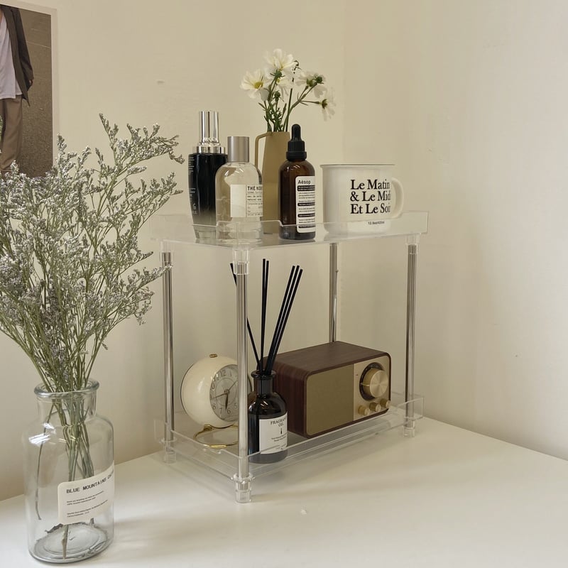 クリア アクリル 2段 3段 ラック 全2タイプ コスメ 収納 | 70PARK