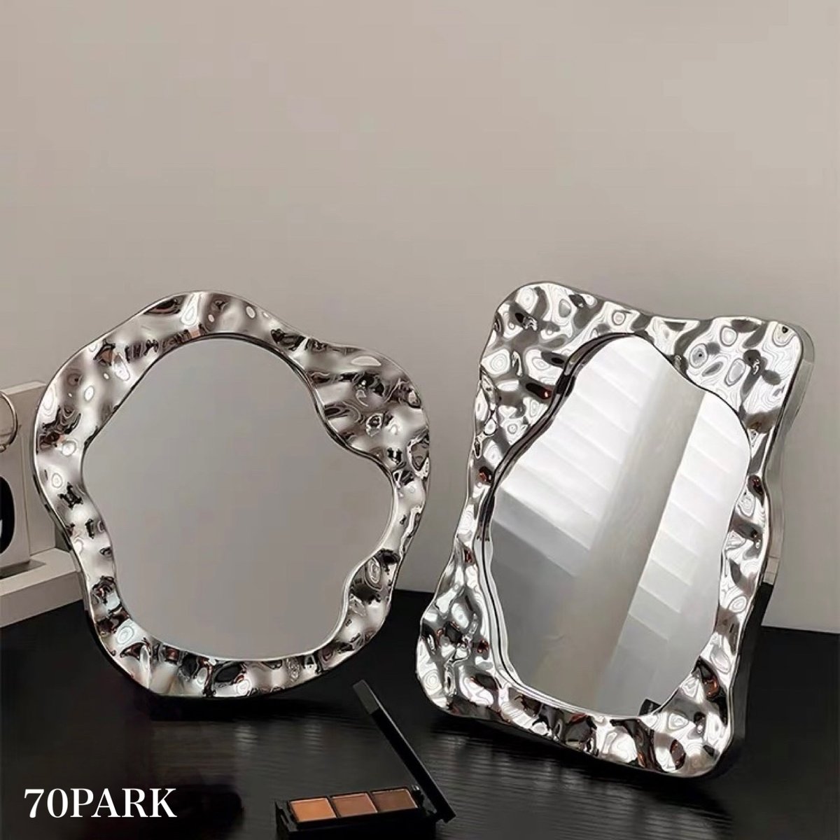 銀製 アンティーク ファンデーションケース ミラー シルバー 16 【公式