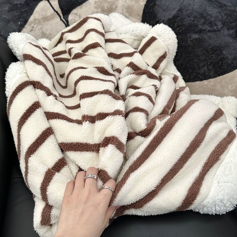 カラー ストライプ柄 ブランケット 全4色 100×150 毛布 | 70PARK