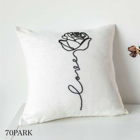 【即納】#モチーフ 線画 刺繍 シンプル クッションカバー 全6タイプ
