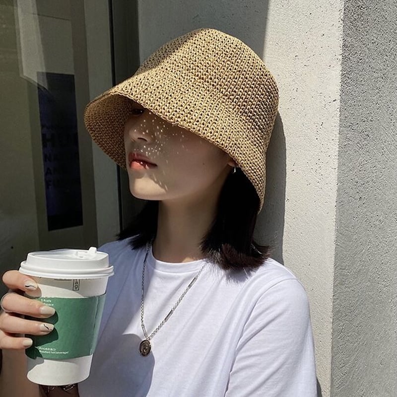 marmalade × PWA MADRAS POD-HAT L プア バケハ 即納】#麦わら ペーパー バケットハット 全3色 帽子 | 70PARK