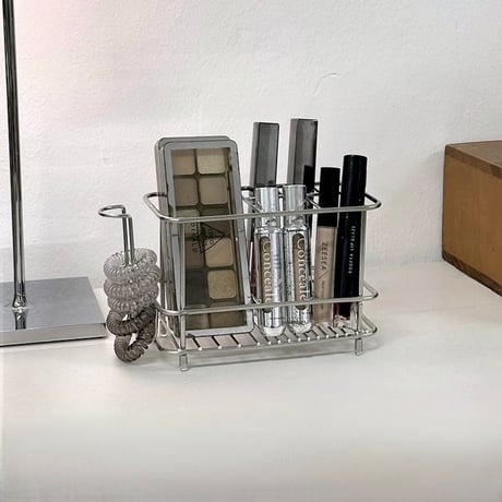 【即納】#ステンレス シルバー カップホルダー付き マルチ スタンド 収納