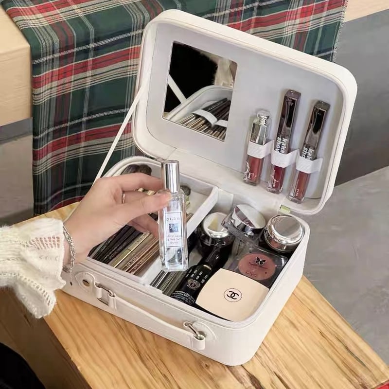 ☆メイクポーチ☆メイクボックス☆小物入れ☆鏡付き☆化粧品☆収納☆コスメボックス☆ 楽天市場】【大容量 鏡付き】メイクボックス 化粧ボックス 化粧ポーチ
