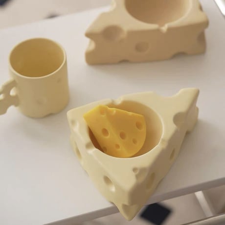 #チーズ モチーフ キャンドルホルダー  全5色 トレイ