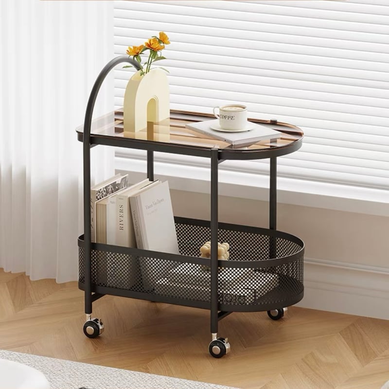 キャスター付 バスケット サイドテーブル 全2色 ワゴン | 70PARK