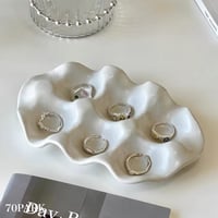 #立体 ウエーブ セラミック アクセサリートレイ 全2色 収納