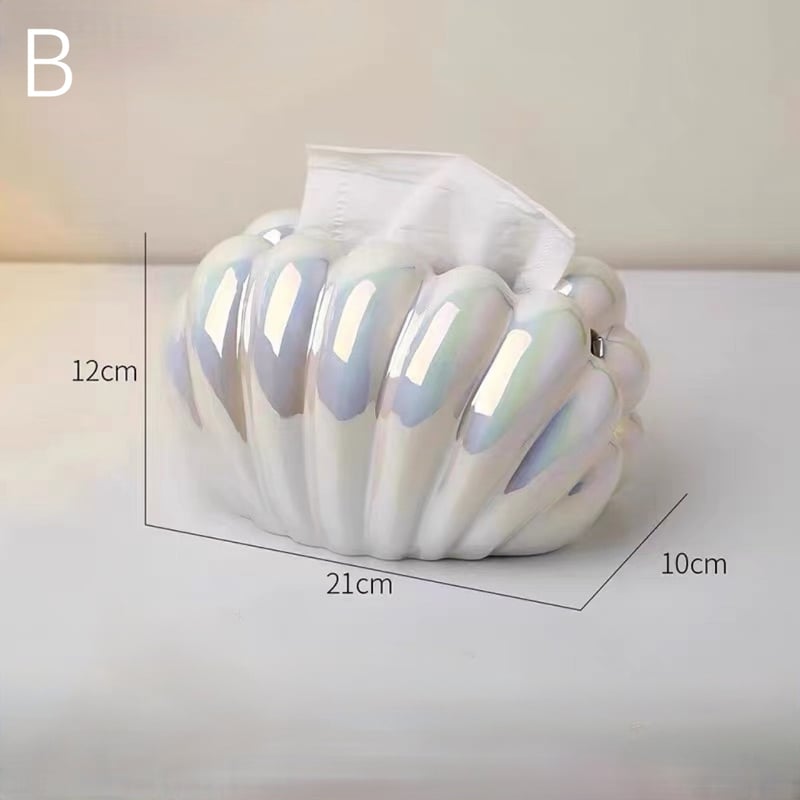 シェルモチーフ セラミック ティッシュケース 全3色 | 70PARK