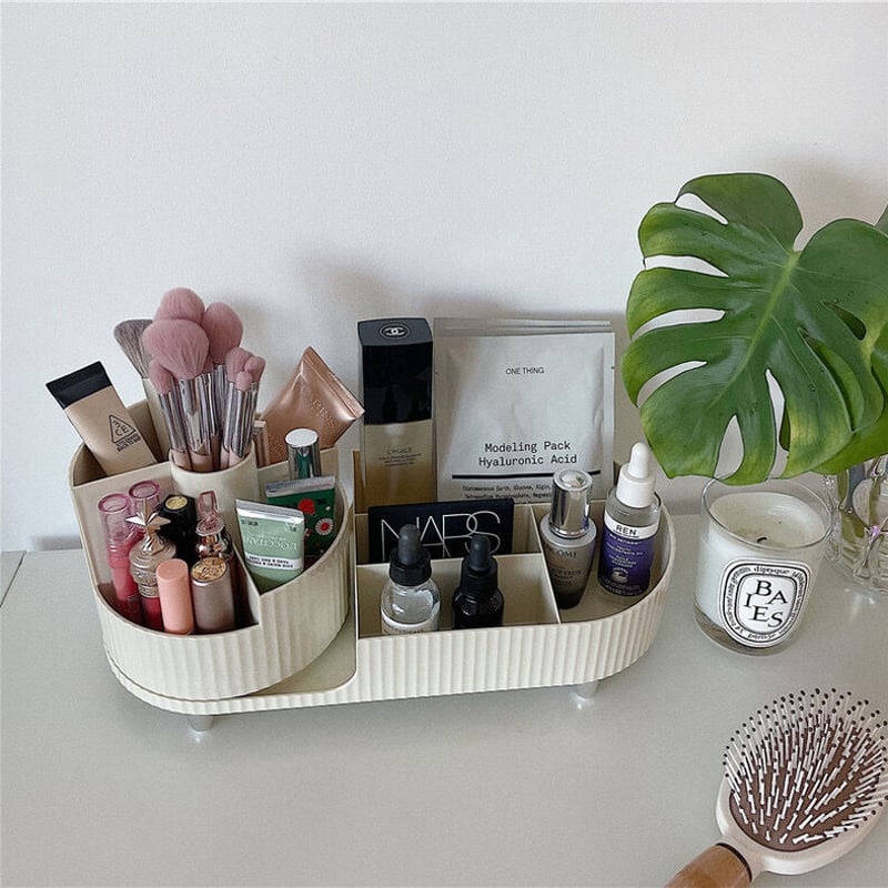 360度 回転 ブラシスタンド付 コスメ 収納 トレイ 全2色 | 70PARK
