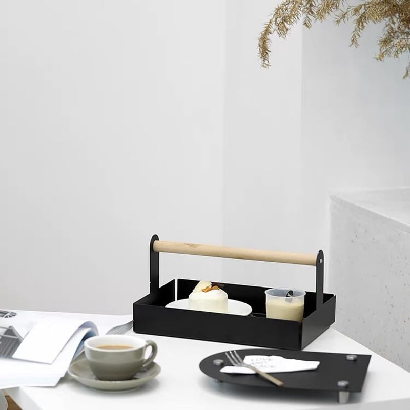 ウッド 持ち手付き 小物入れ アクセサリートレイ 全3色 収納 | 70PARK