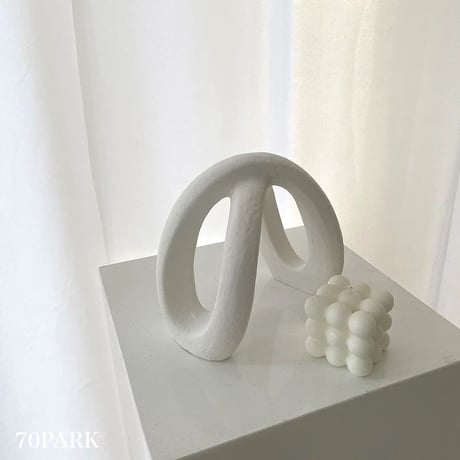 #ハーフリング セラミック アート オブジェ ホワイト