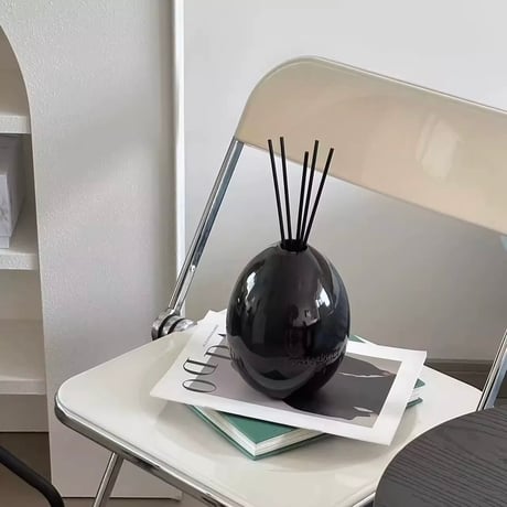 #エッグ モチーフ セラミック ディフューザー 容器 全3色 詰め替えボトル