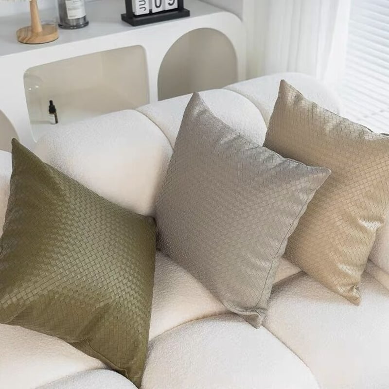 編み込み調 フェイクレザー クッションカバー 全4色 | 70PARK