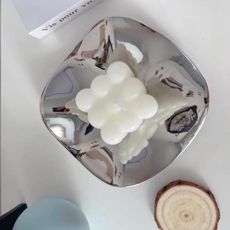 ニュアンス 不規則 ウエーブ ミラー トレイ シルバー | 70PARK