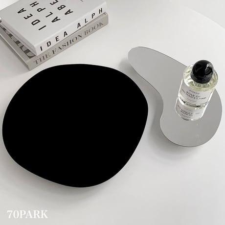 #脚付き ウエーブ アクリル ミラー トレイ  全2タイプ