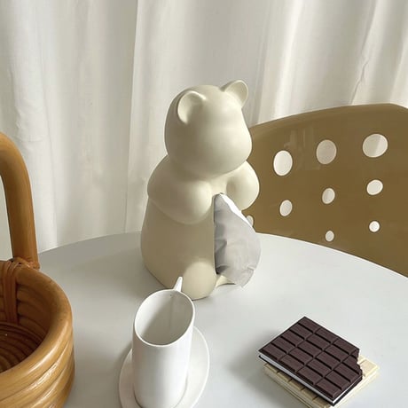 #くま モチーフ セラミック ティッシュケース ベアー