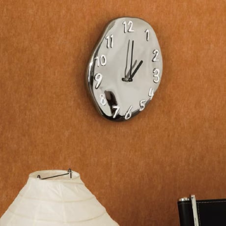 #シルバー セラミック 立体 文字盤 ラウンド クロック 全2色 壁掛け時計