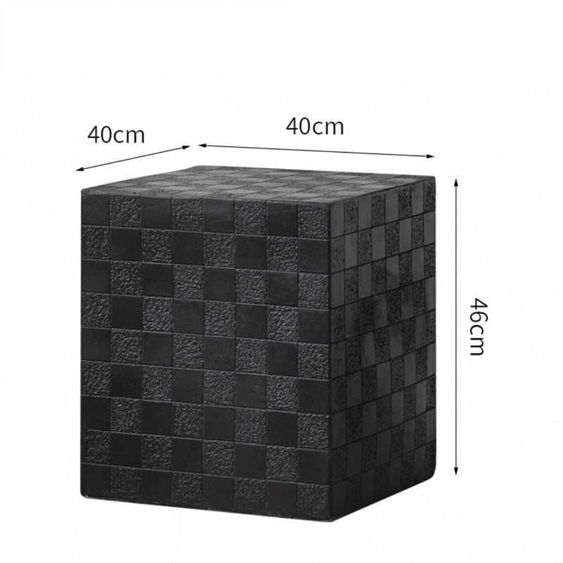 ブラック キューブ型 サイドテーブル ブロック タイル テーブル