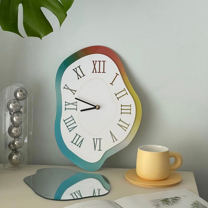不規則 ウエーブ アクリル クロック 全3色 掛け時計 | 70PARK