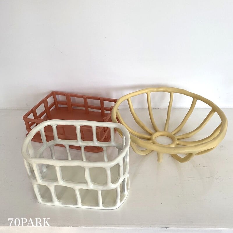 即納】#あみあみ フルーツ バスケット 全3色 カゴ 小物入れ | 70PARK