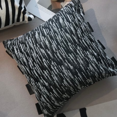 #ベージュ ブラック ミックス クッションカバー 全3種 45×45