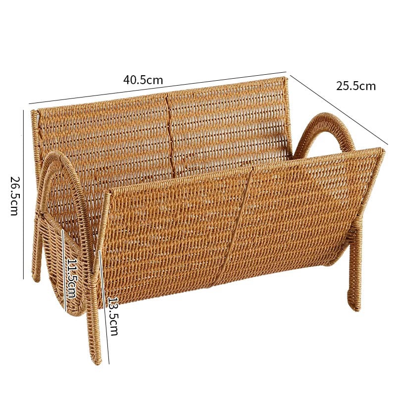 ラタン調 マガジンラック 収納 ブックスタンド バスケット | 70PARK