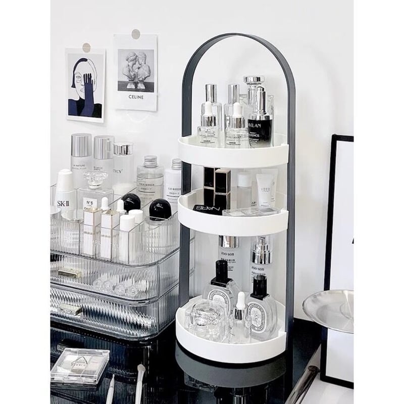 アーチフレーム 円型 三段 ラック 全3色 コスメ 収納 | 70PARK