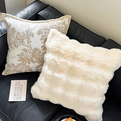 #ナチュラルカラー ファー ミックス クッションカバー 全2種 45×45