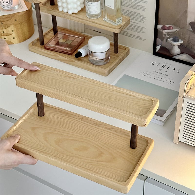 ウッド 二段 収納 ディスプレイ ラック 全2色 香水収納 | 70PARK