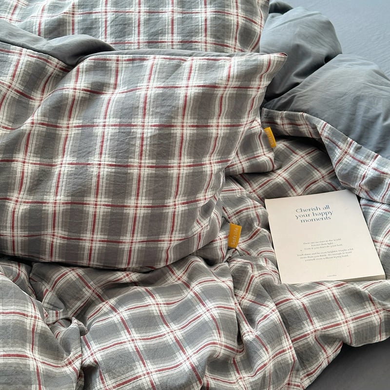 グレー ミックス チェック柄 布団カバーセット 全2サイズ オール