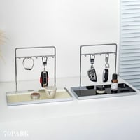 #シルバー フレーム アクセサリー 鍵 スタンド トレイ 全2色 収納 小物置き