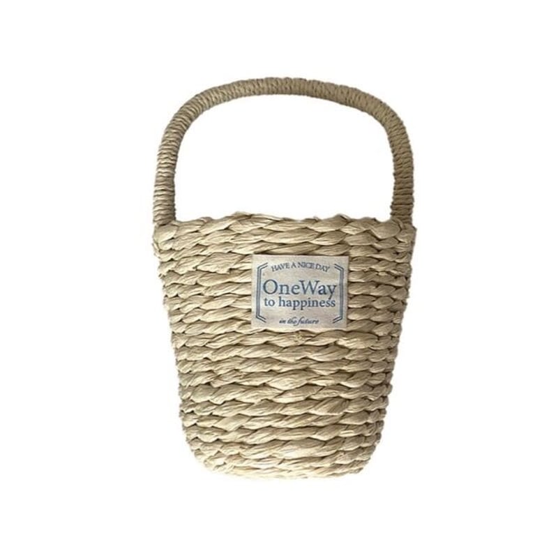 持ち手付き 筒型 ナチュラル バスケット 収納 かごバッグ | 70PARK