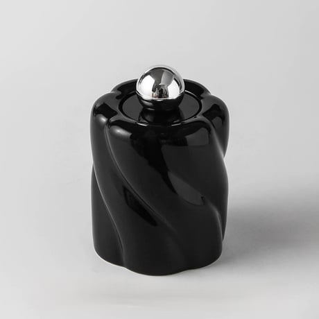 #ボール 蓋付き セラミック ツイスト ブラシスタンド 全6色 小物入れ