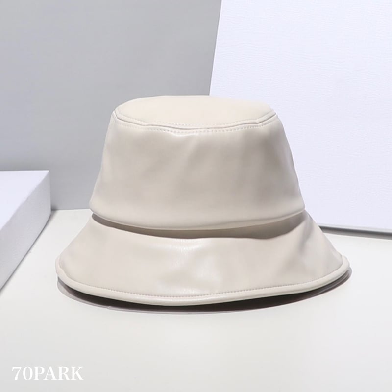 ナヌーシュカ フェイクレザーバケットハット 即納】#フェイクレザー バケットハット 全4色 帽子 | 70PARK